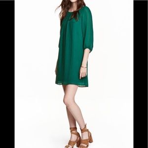NWT H&M Teal Blue Green Chiffon Short Dress